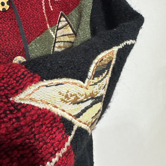 Vintage Alex Kim Blazer Jacket women Sz Medium Embroidered Patchwork Grandmacore - Picture 9 of 16